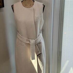 J. Crew Cream Belted Long Vest/Midi Dress